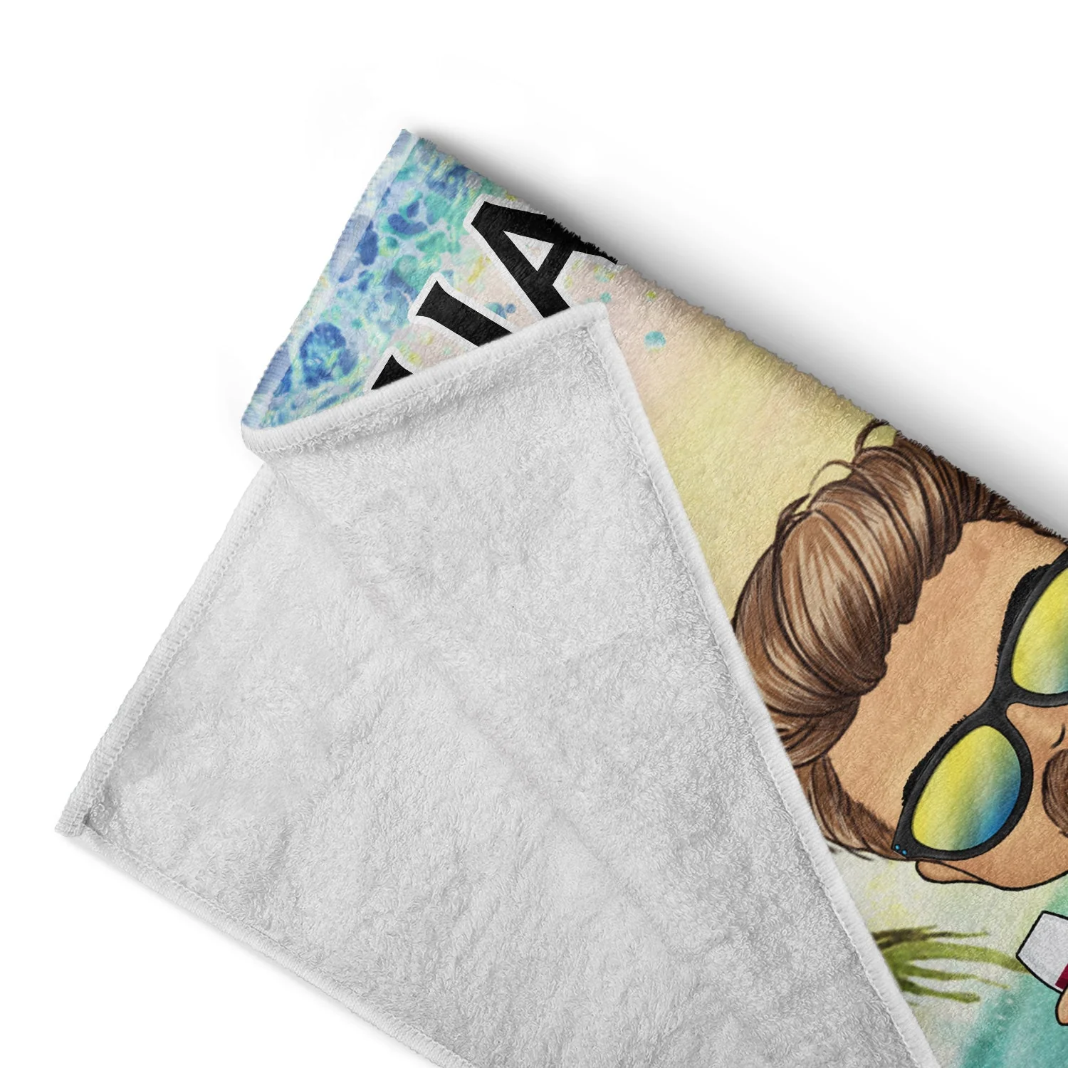 Chibi Traveling Beach Poolside Swimming Picnic Surfing Vacation - Birthday, Funny Gift For Her, Him, Besties, Family - Personalized Custom Beach Towel - Image 4