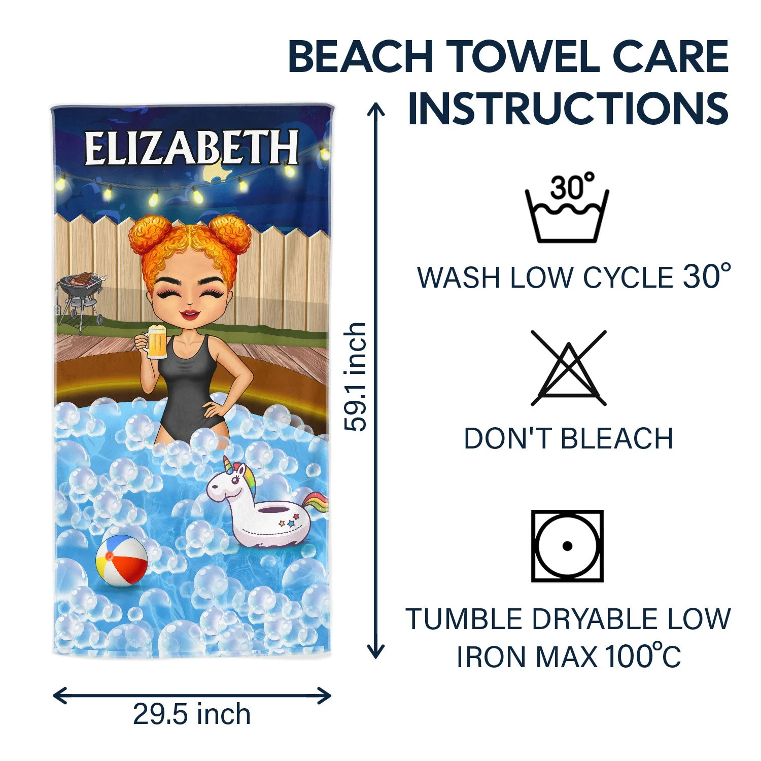 Chibi Traveling Beach Poolside Swimming Picnic Surfing Vacation - Birthday, Funny Gift For Her, Him, Besties, Family - Personalized Custom Beach Towel - Image 6