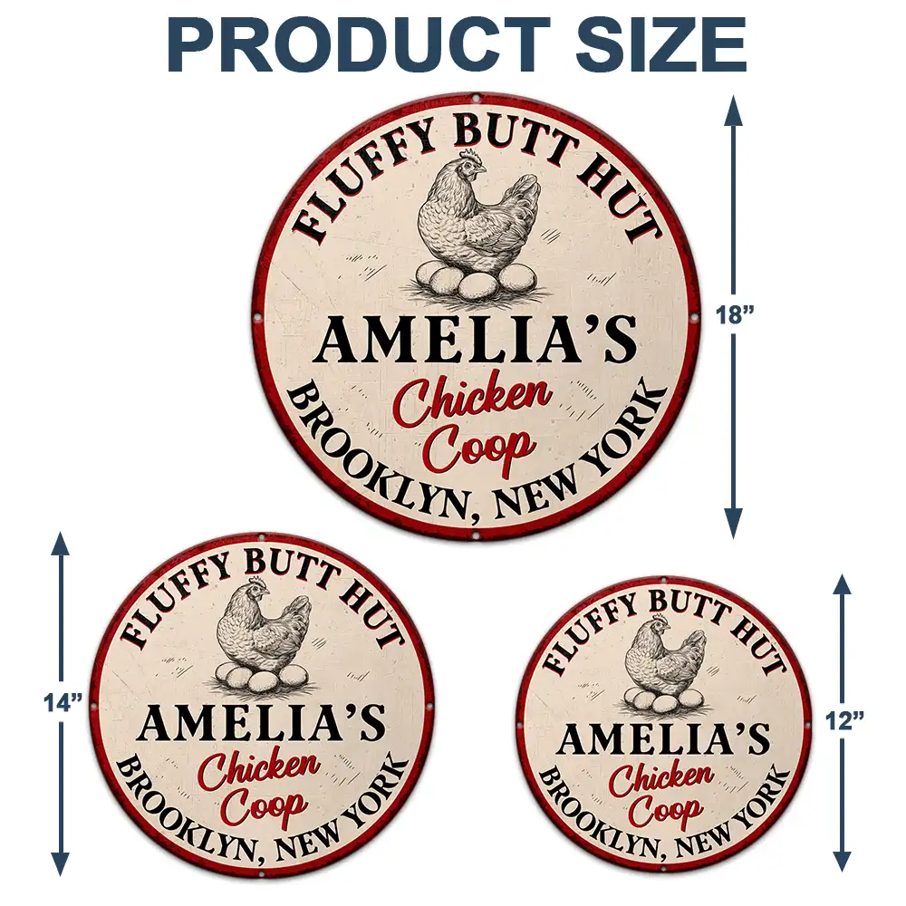 Chicken Coop Farm Fresh Eggs - Personalized Custom Shaped Metal Sign - Image 4