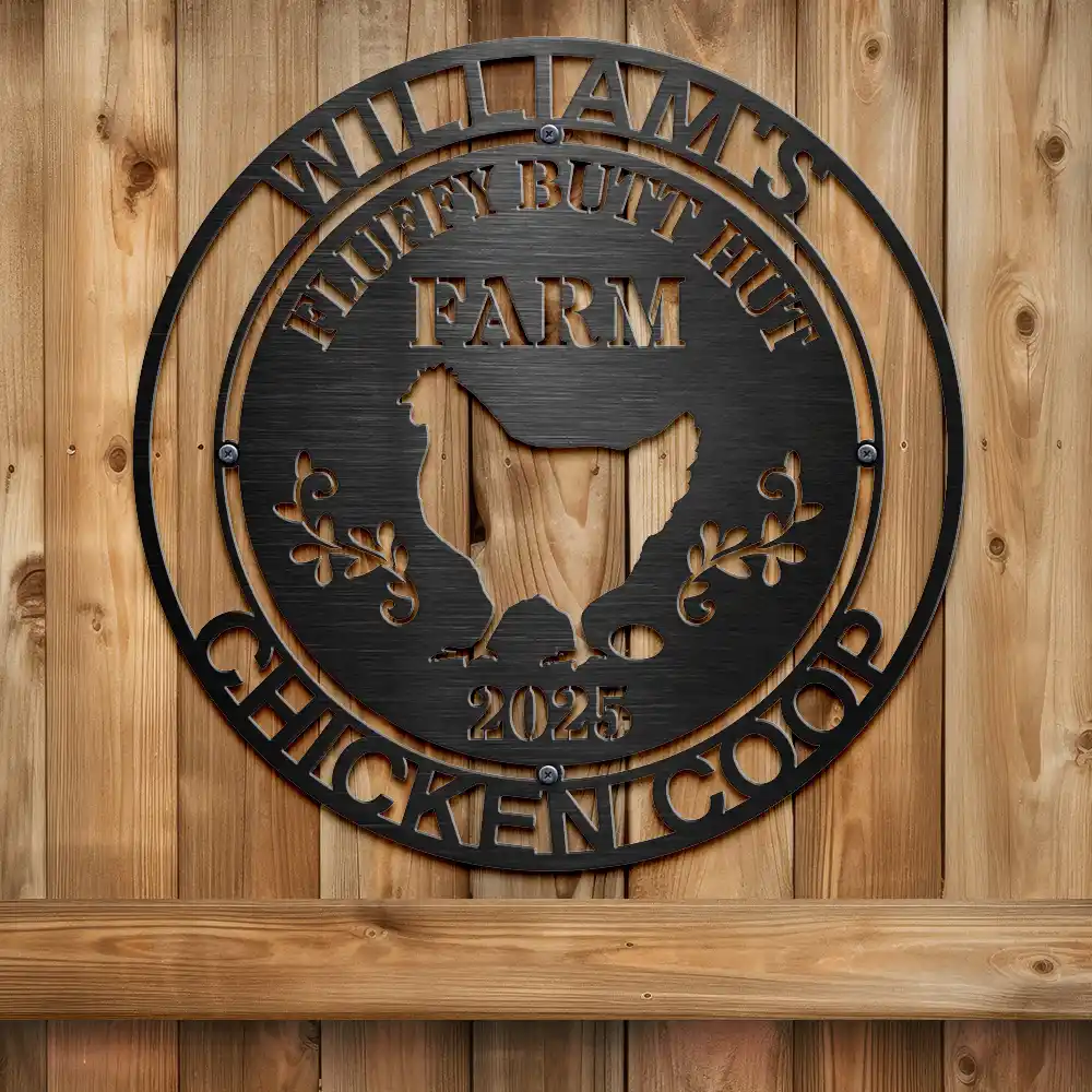 Chicken Coop Farm House - Personalized Cutout Metal Sign - Image 2