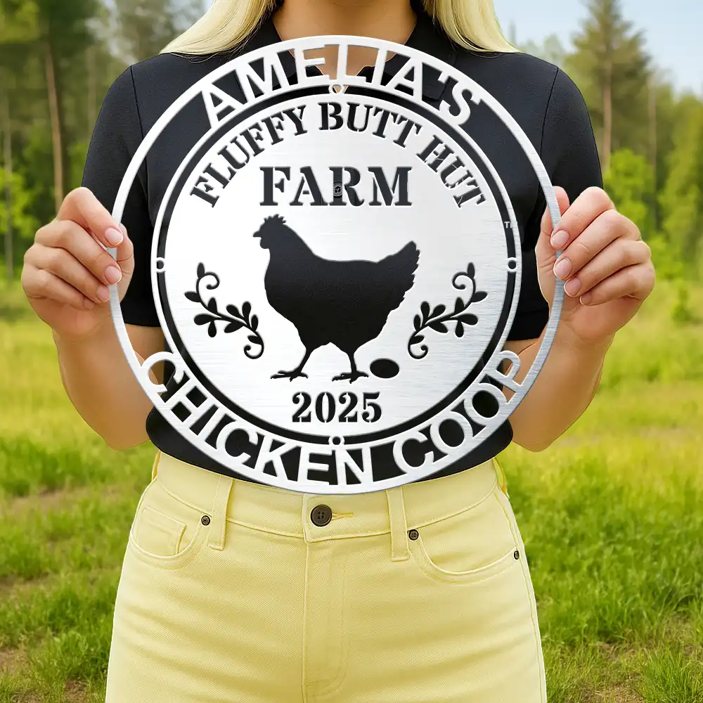 Chicken Coop Farm House - Personalized Cutout Metal Sign - Image 4