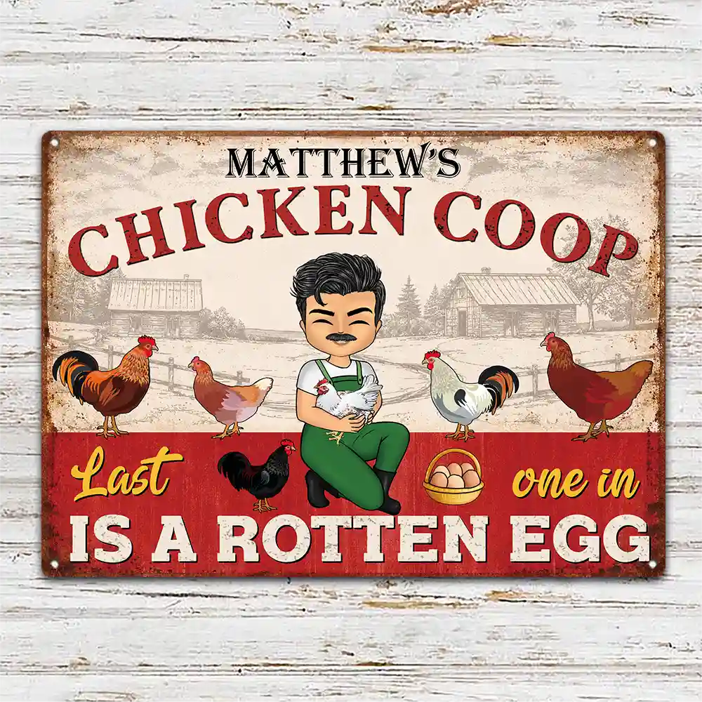 Chicken Coop Mother Cluckers - Personalized Classic Metal Signs - Image 2