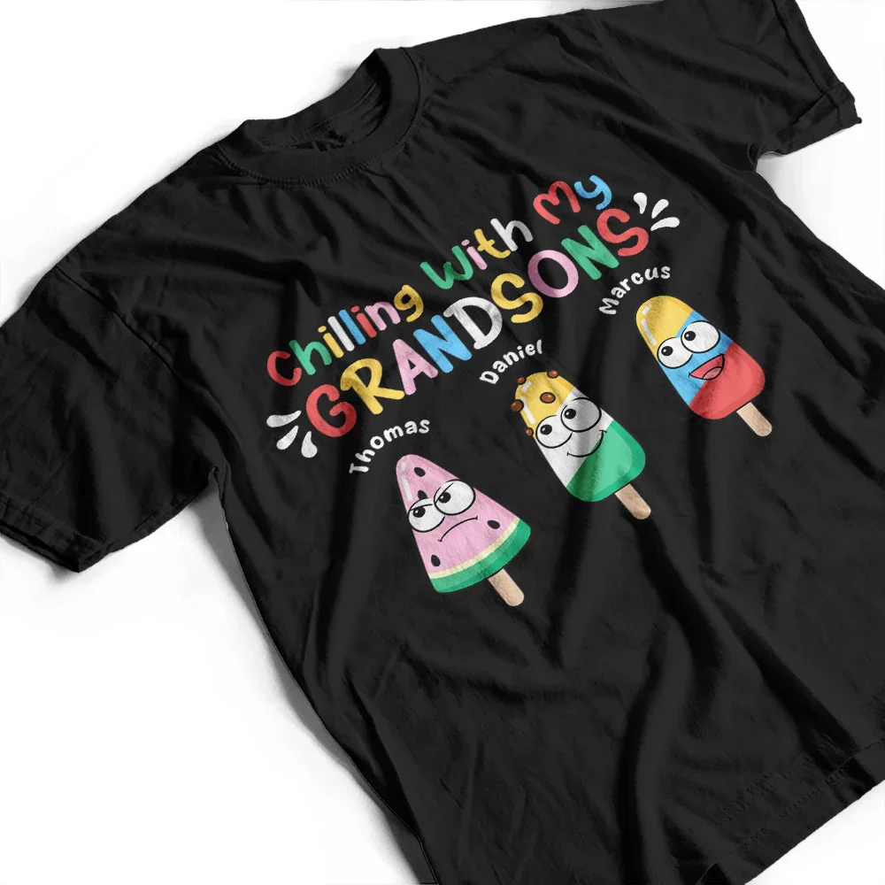 Chilling With My Grandkids - Personalized T Shirt - Image 3