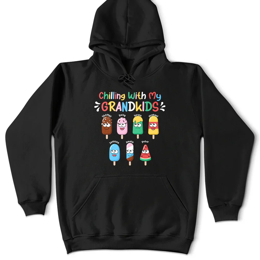 Chilling With My Grandkids - Personalized T Shirt - Image 4
