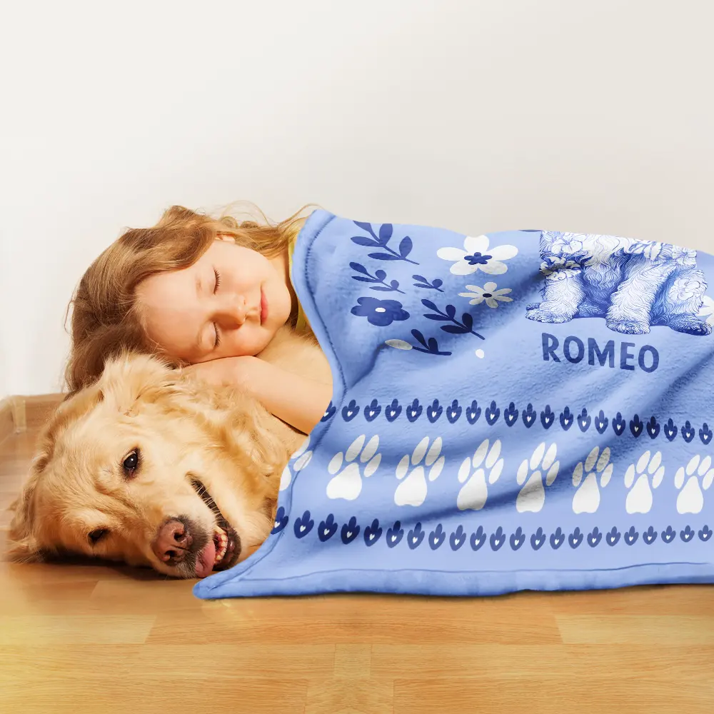 Chinoiserie Toile Dog - Personalized Pet Blanket - Image 3
