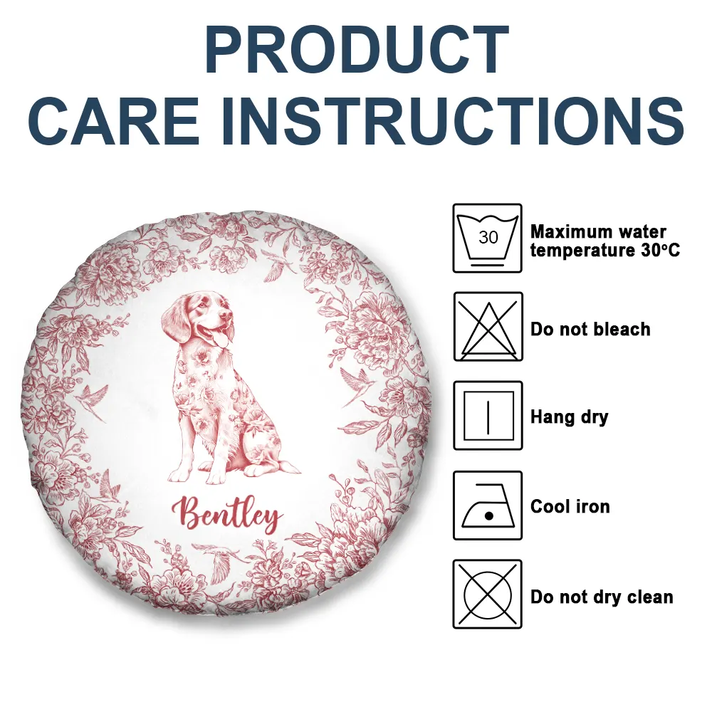 Chinoiserie Toile Dog - Personalized Round Pillow - Image 6