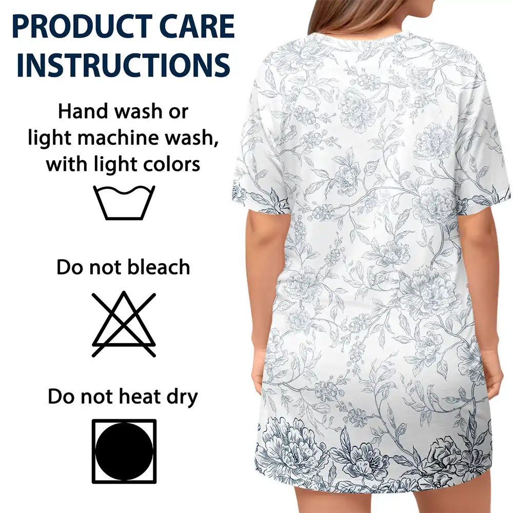 Chinoiserie Toile Just A Girl Who Loves Books - Personalized Women's Sleep Tee - Image 5