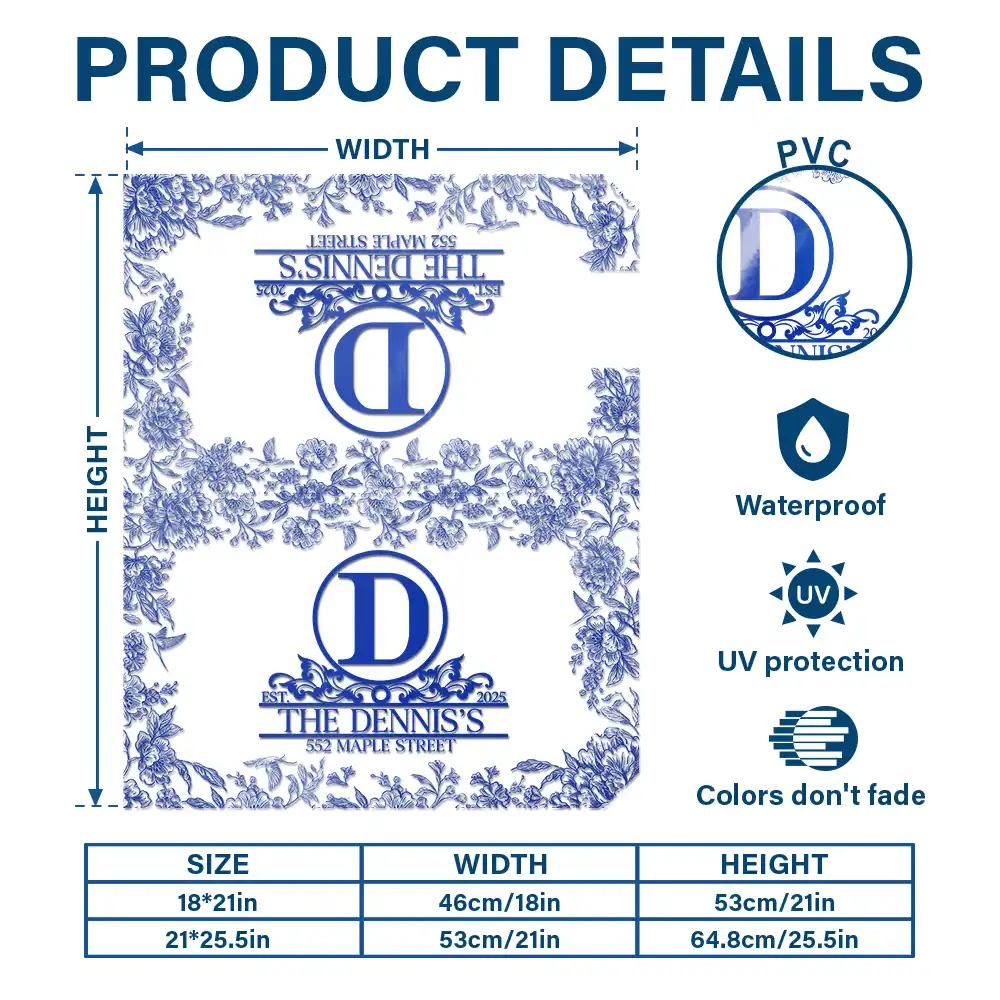 Chinoiserie Toile Monogram And Family Name - Personalized Mailbox Cover - Image 6