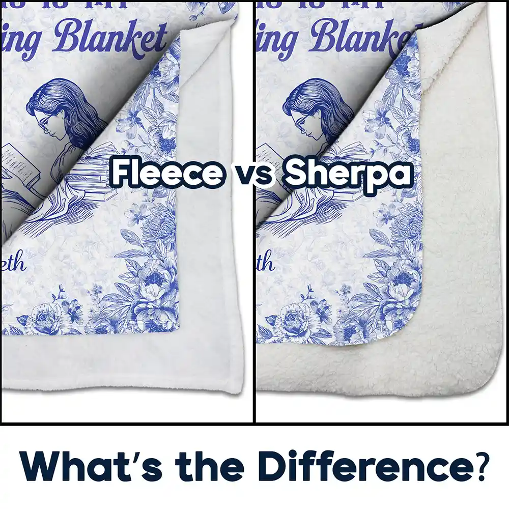 Chinoiserie Toile This Is My Reading Blanket - Personalized Fleece Blanket, Sherpa Blanket - Image 4