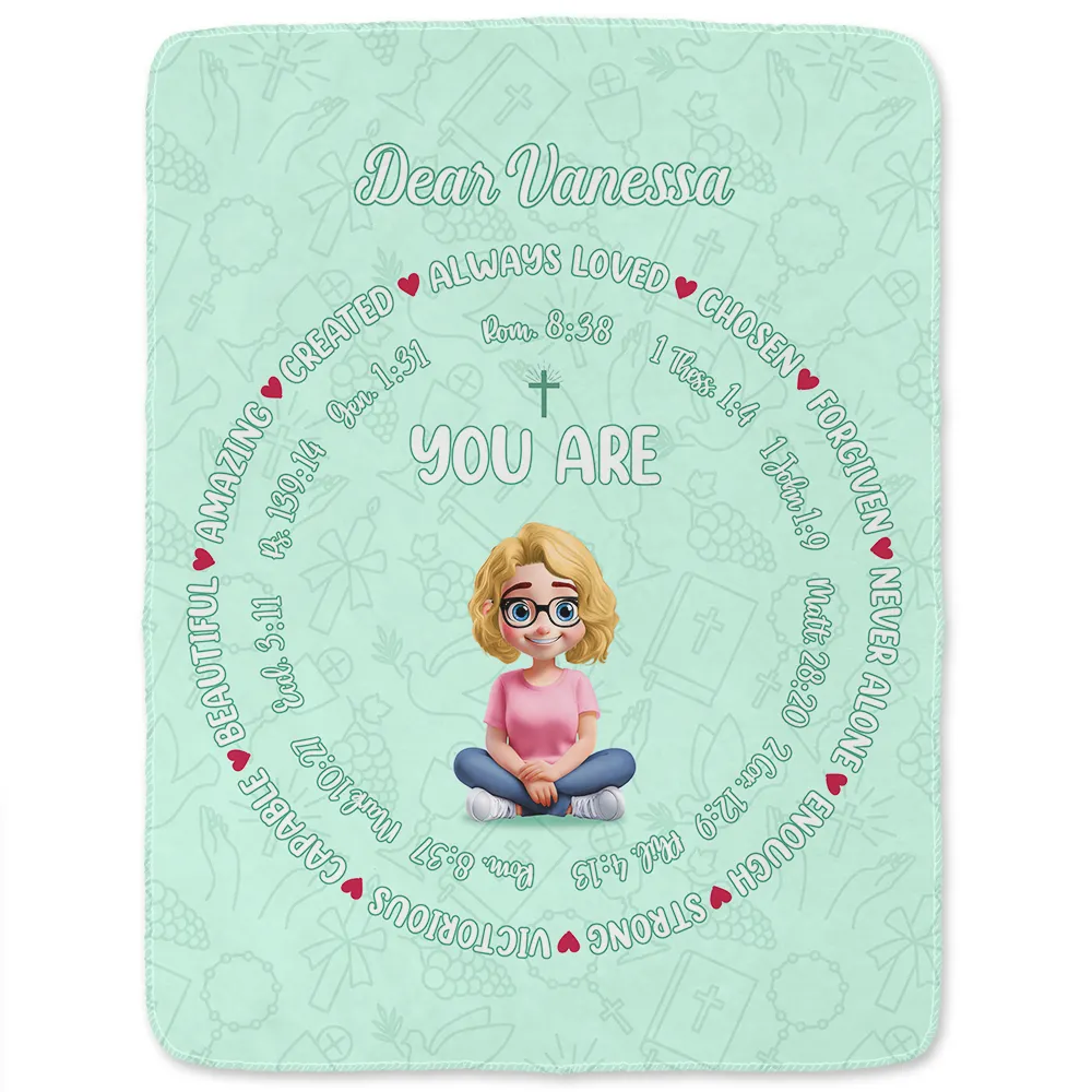 Christian Affirmation Bible Verse - Personalized Fleece Blanket, Sherpa Blanket - Image 2