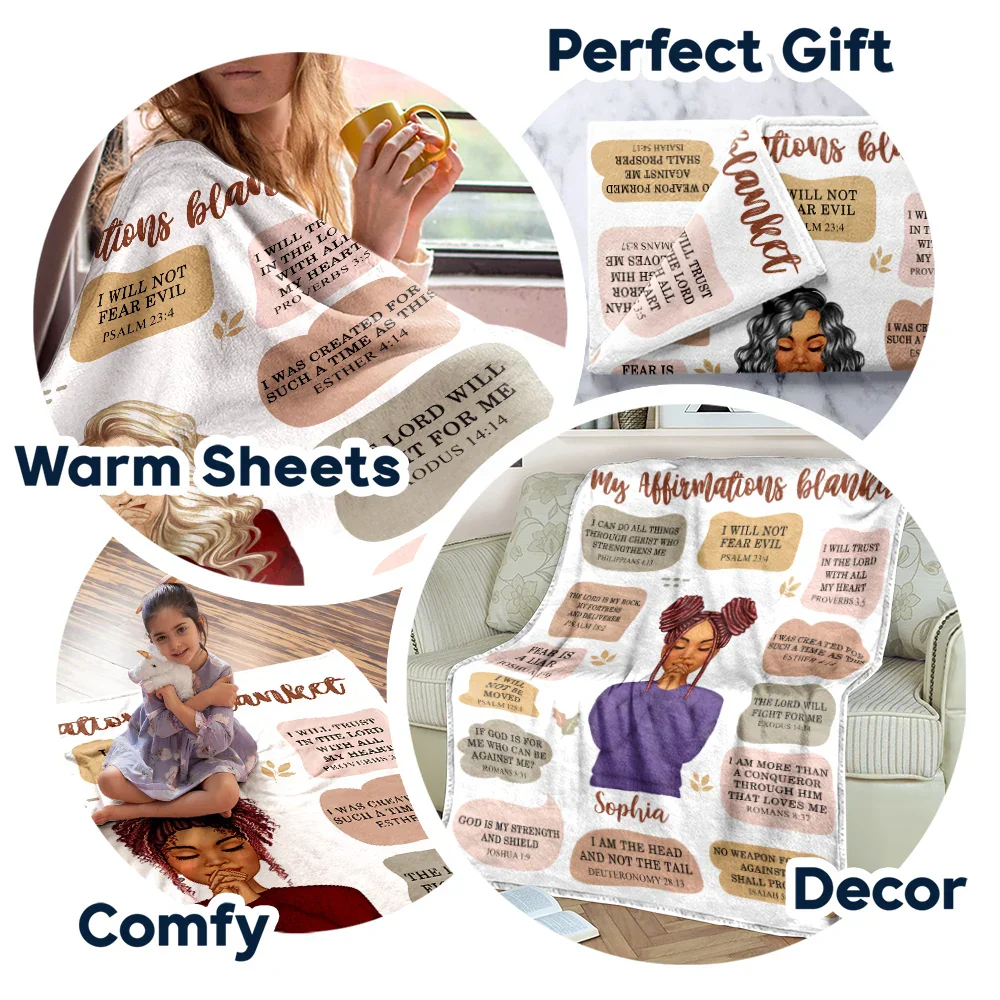 Christian My Affirmation - Personalized Fleece Blanket, Sherpa Blanket - Image 7