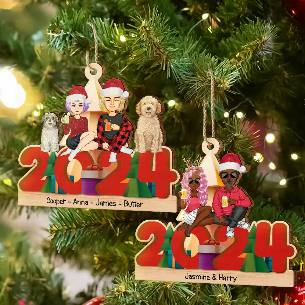 Christmas 2024 All Family - Personalized Wooden Cutout Ornament - Image 6