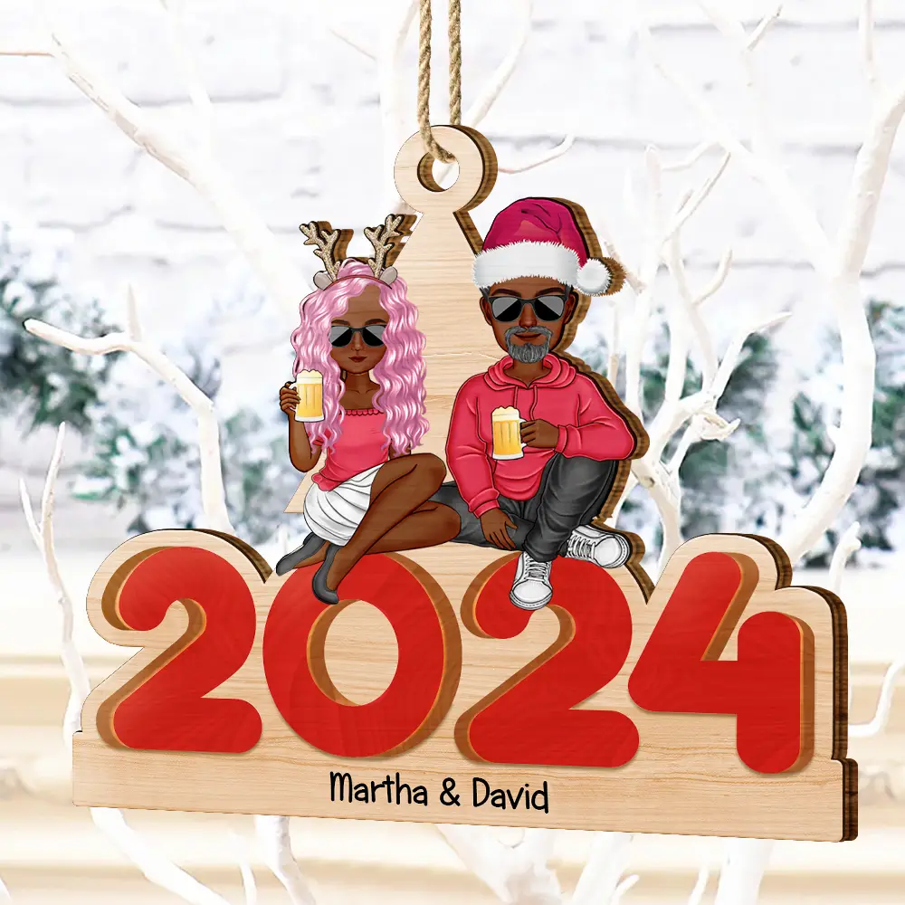 Christmas 2024 Family - Personalized Wooden Cutout Ornament - Image 4