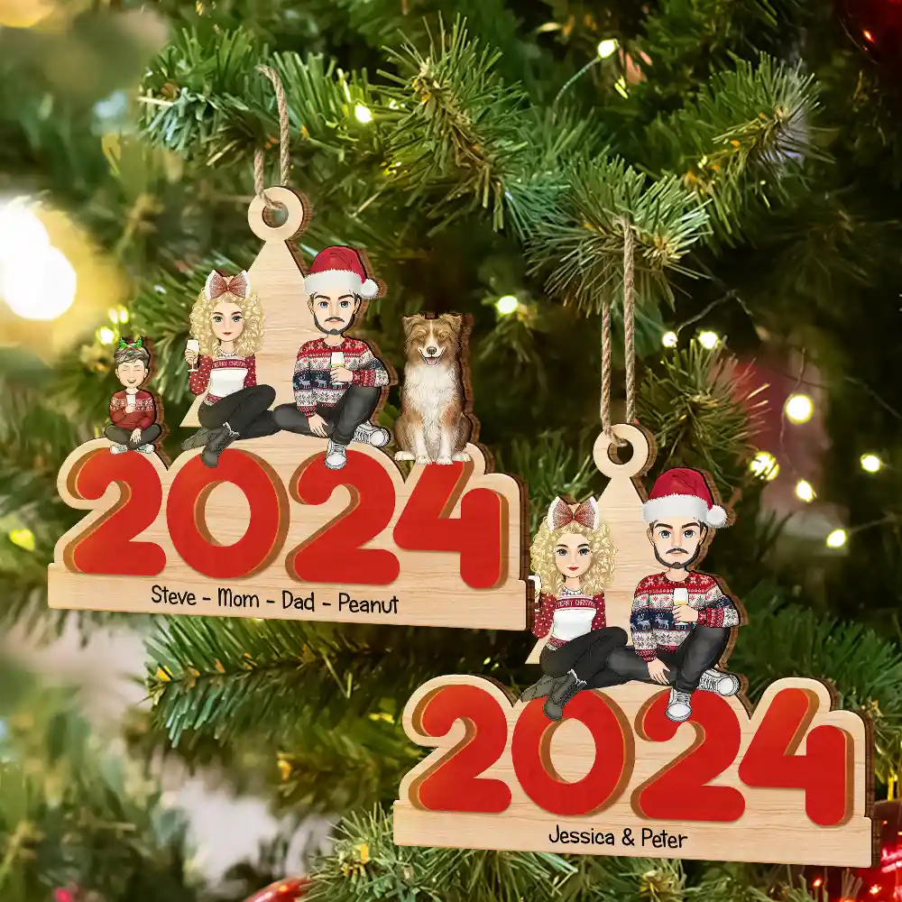 Christmas 2024 Family - Personalized Wooden Cutout Ornament - Image 6