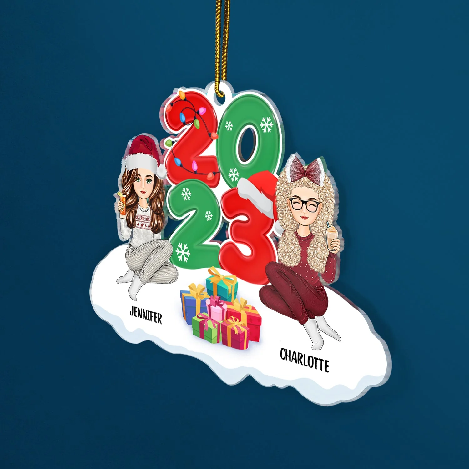 Christmas All Family 2023 - Gift For Family - Personalized Cutout Acrylic Ornament - Image 2