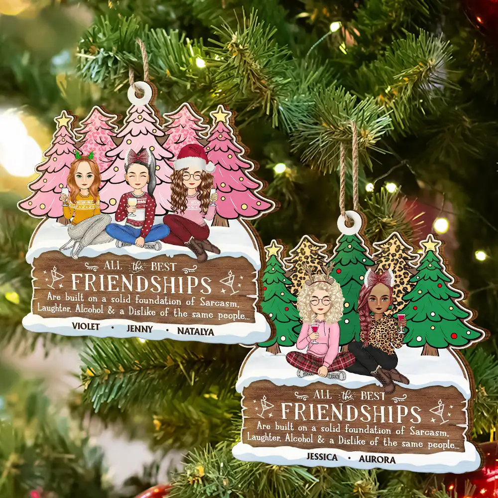 Christmas All The Best Friendship - Personalized Custom Shaped Wooden Ornament - Image 6