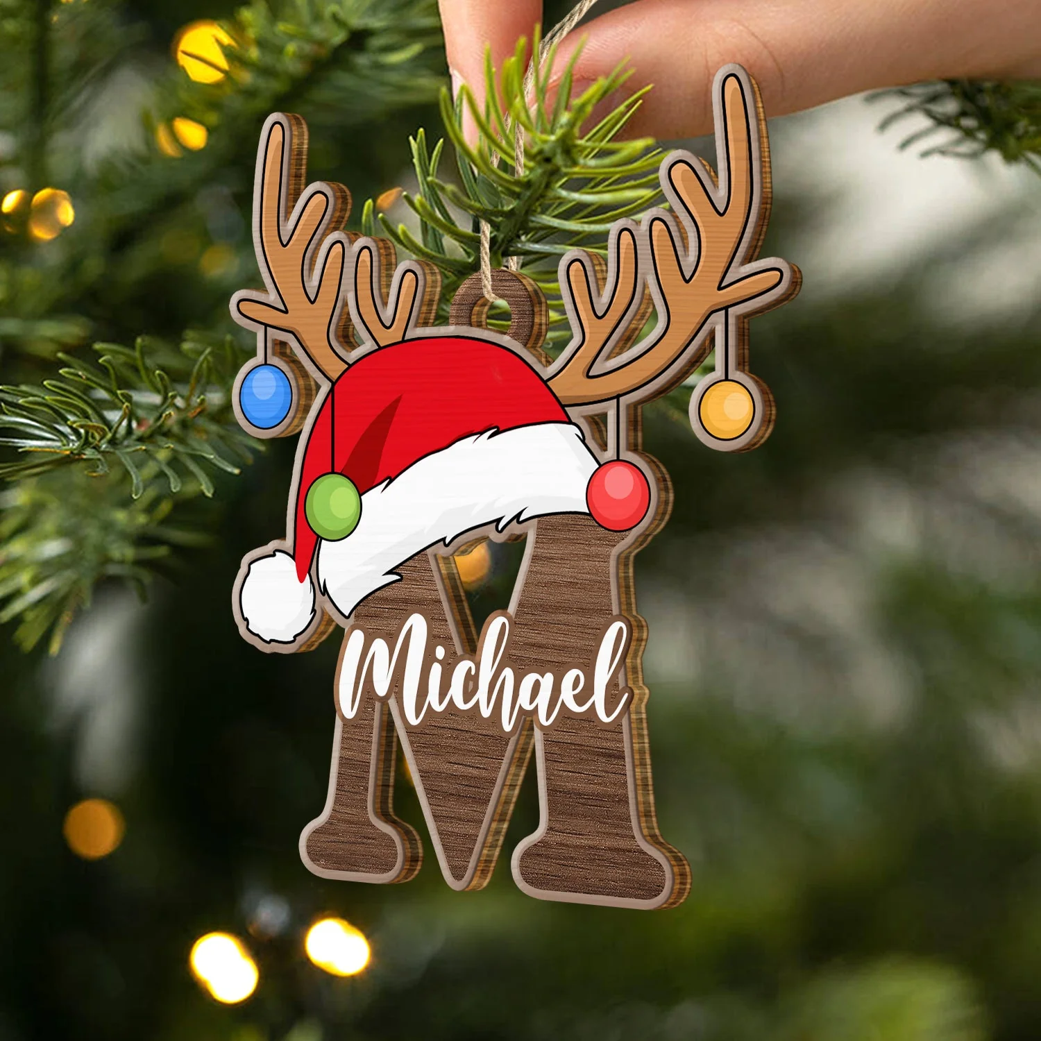Christmas Alphabet - Family Gift - Personalized Wooden Cutout Ornament - Image 2