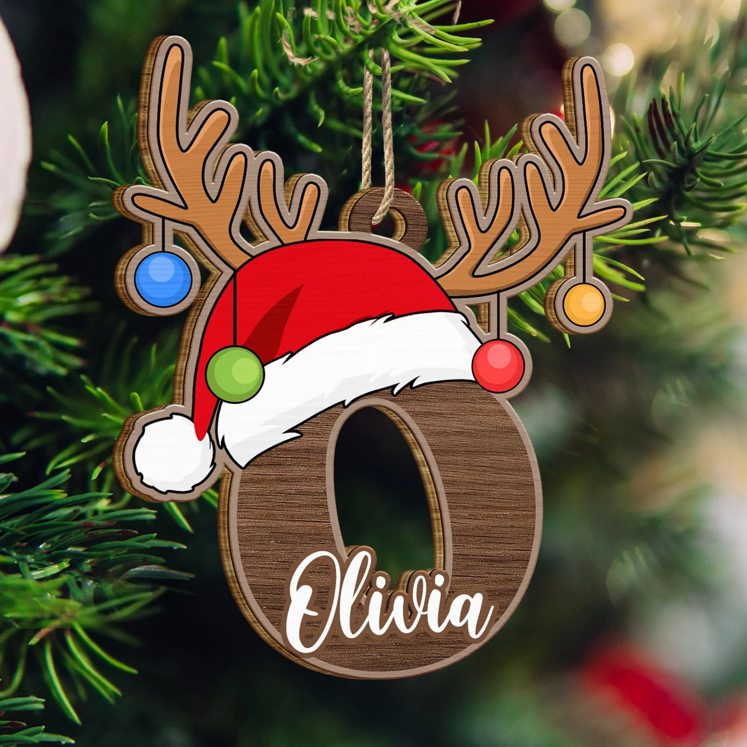 Christmas Alphabet - Family Gift - Personalized Wooden Cutout Ornament - Image 3
