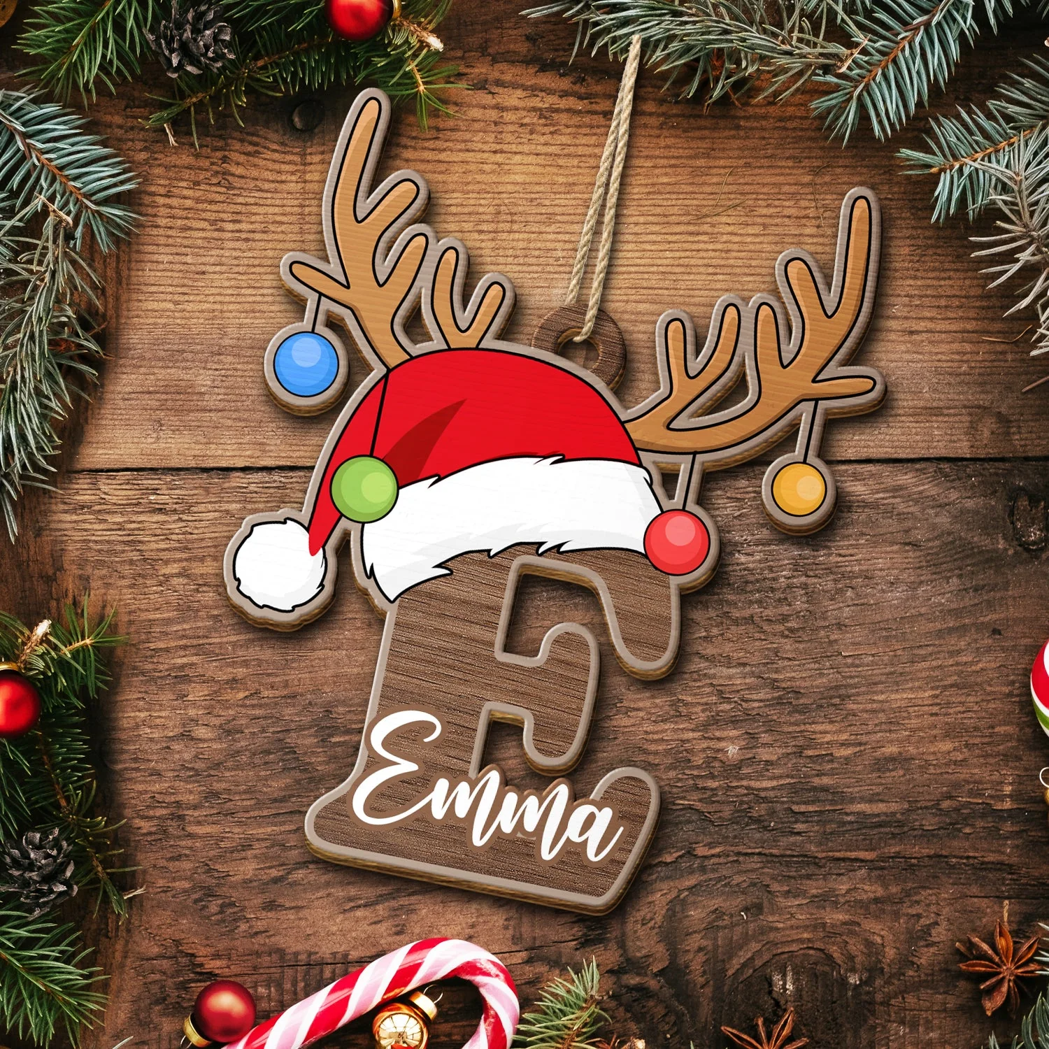 Christmas Alphabet - Family Gift - Personalized Wooden Cutout Ornament - Image 5