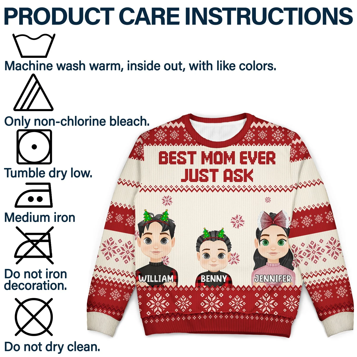 Christmas Best Mom Ever Just Ask - Gift For Mom, Dad, Family - Personalized Unisex Ugly Sweater - Image 7