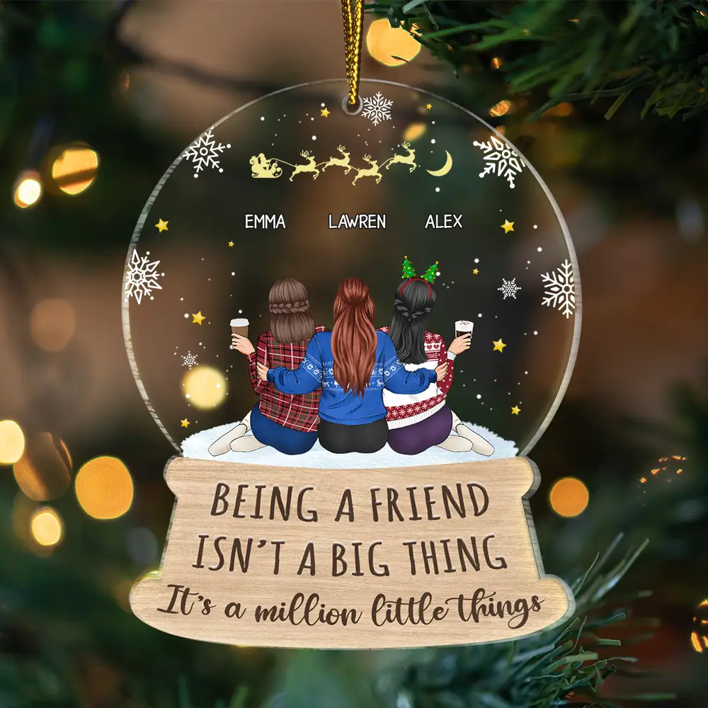 Christmas Bestie Million Little Things - Personalized Custom Shaped Acrylic Ornament - Image 3