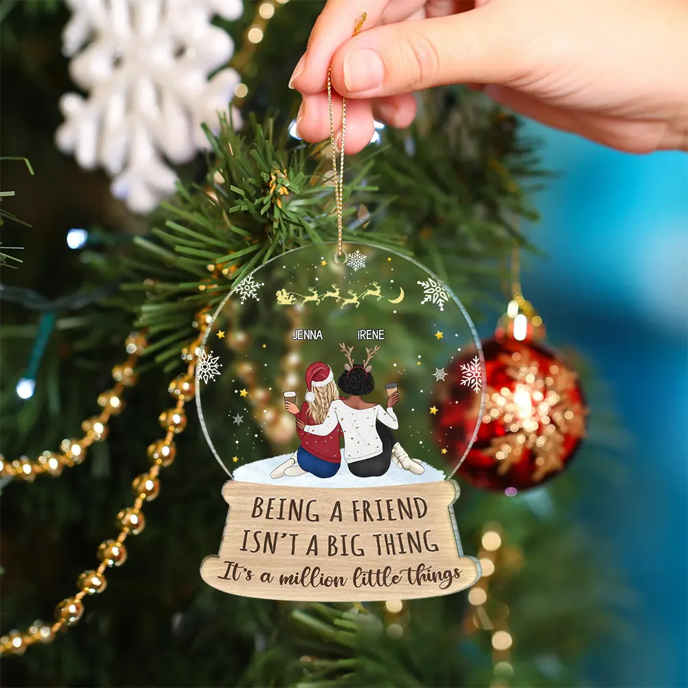Christmas Bestie Million Little Things - Personalized Custom Shaped Acrylic Ornament - Image 4