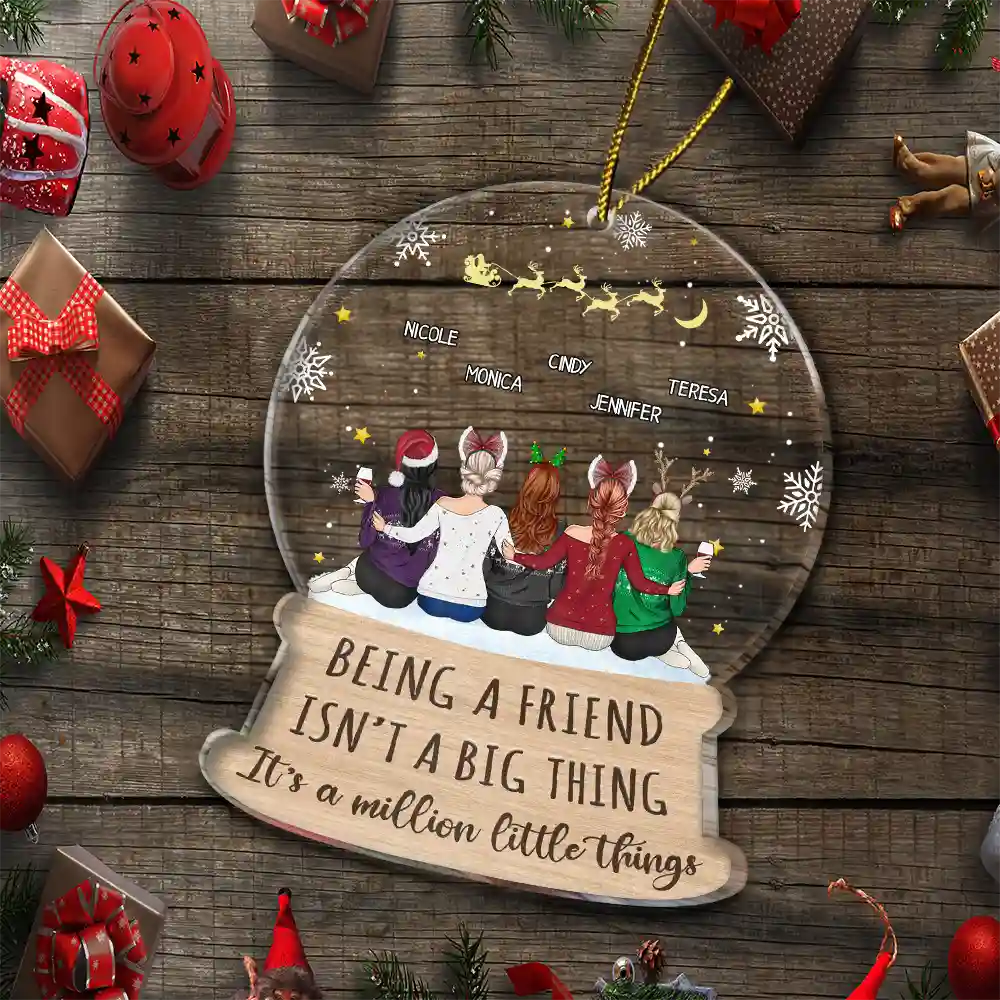 Christmas Bestie Million Little Things - Personalized Custom Shaped Acrylic Ornament - Image 5