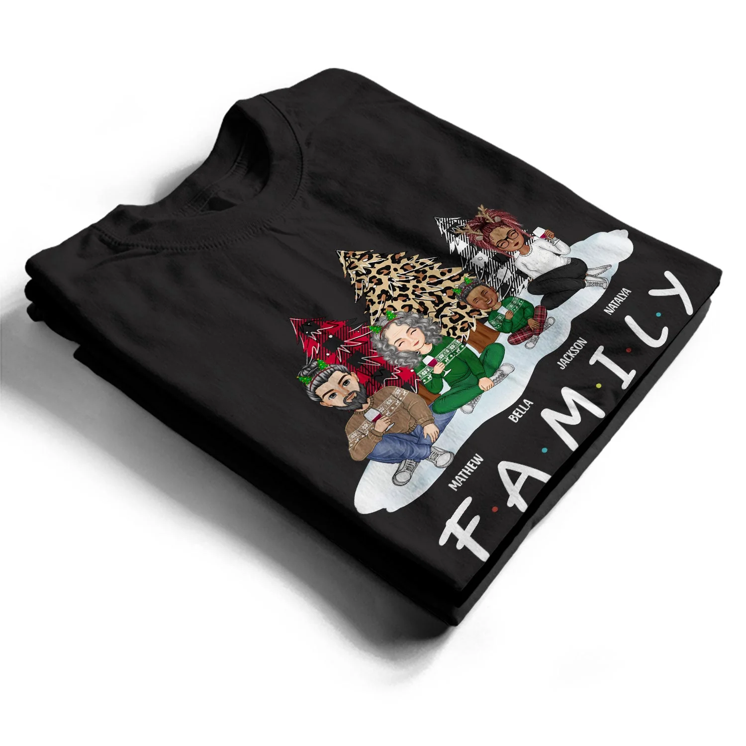 Christmas Cartoon We Are Family - Gift For Family - Personalized Sweatshirt - Image 2