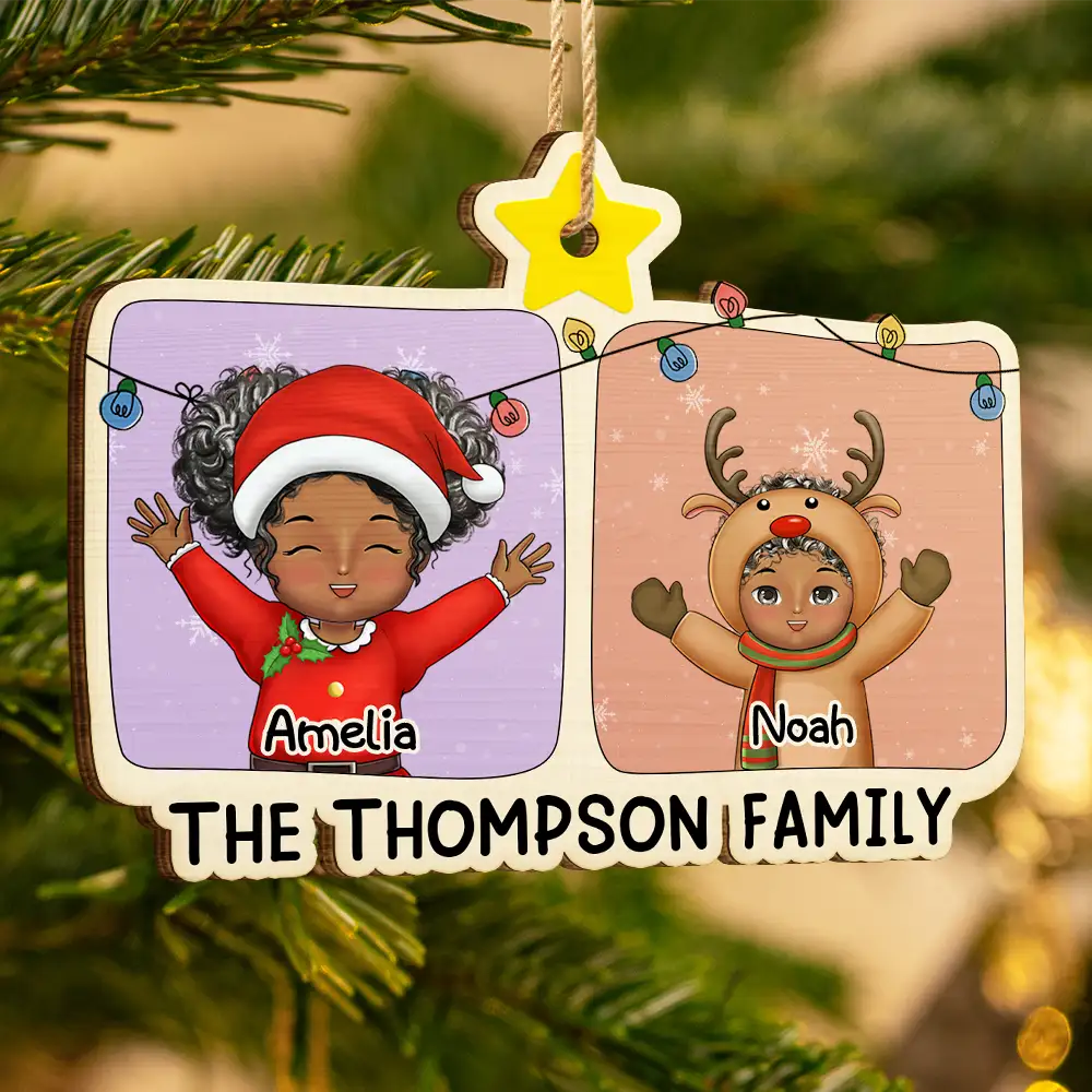 Christmas Character Cartoon Comic - Personalized Custom Shaped Wooden Ornament - Image 3