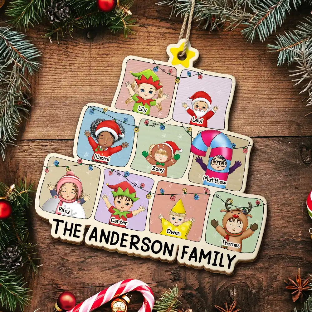Christmas Character Cartoon Comic - Personalized Custom Shaped Wooden Ornament - Image 5