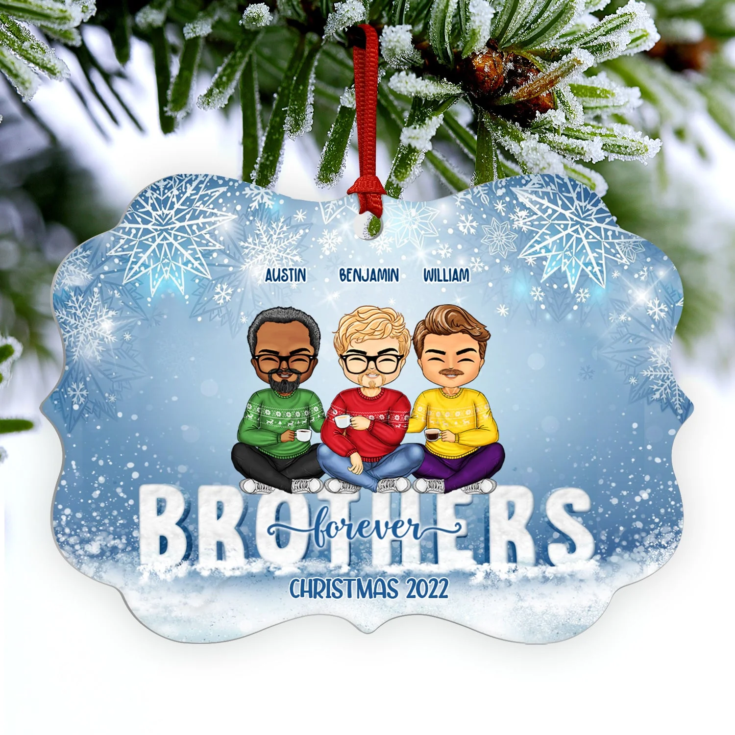 Christmas Colleagues Best Friends Forever - Christmas Gift For Besties And Siblings - Personalized Custom Aluminum Ornament - Image 3