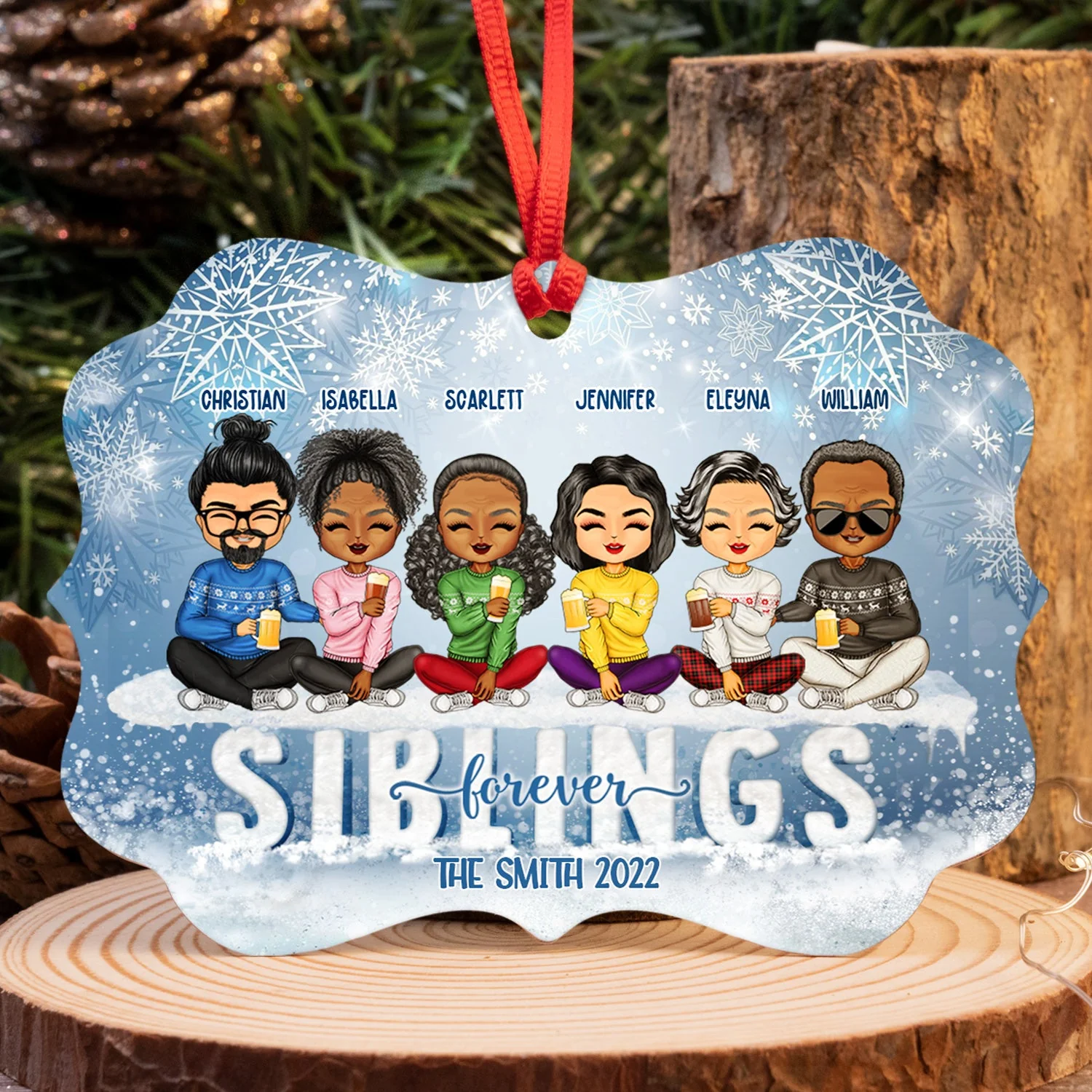Christmas Colleagues Best Friends Forever - Christmas Gift For Besties And Siblings - Personalized Custom Aluminum Ornament - Image 4