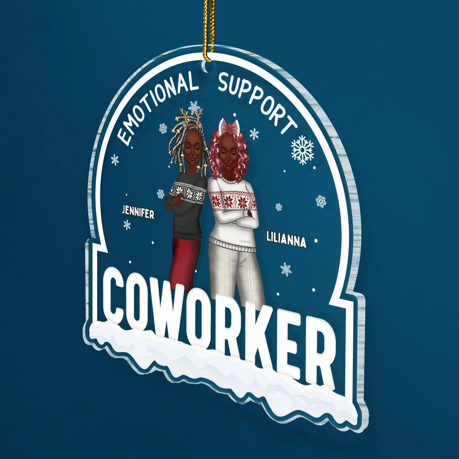 Christmas Colleagues Emotional Support Coworker - Gift For Coworker - Personalized Custom Shaped Acrylic Ornament - Image 2