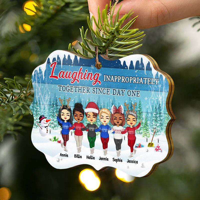 Christmas Colleagues You Are The Reason I Don't Punch People - Personalized Wooden Ornament - Image 2