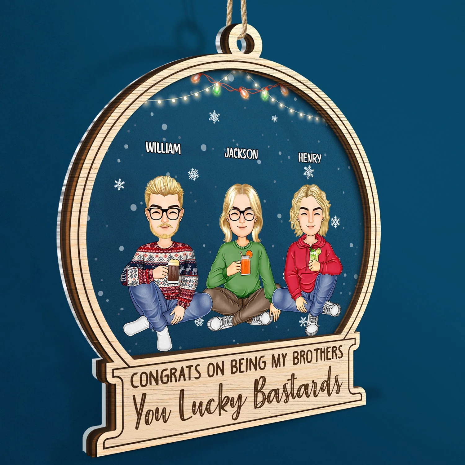 Christmas Congrats On Being My Best Friends Siblings Coworkers - Gift For Bestie, Siblings - Personalized 2-Layered Mix Ornament - Image 2
