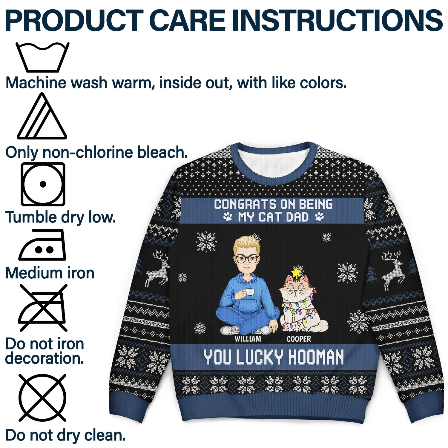 Christmas Congrats On Being My Cat Mom - Gift For Cat Lovers - Personalized Unisex Ugly Sweater - Image 7