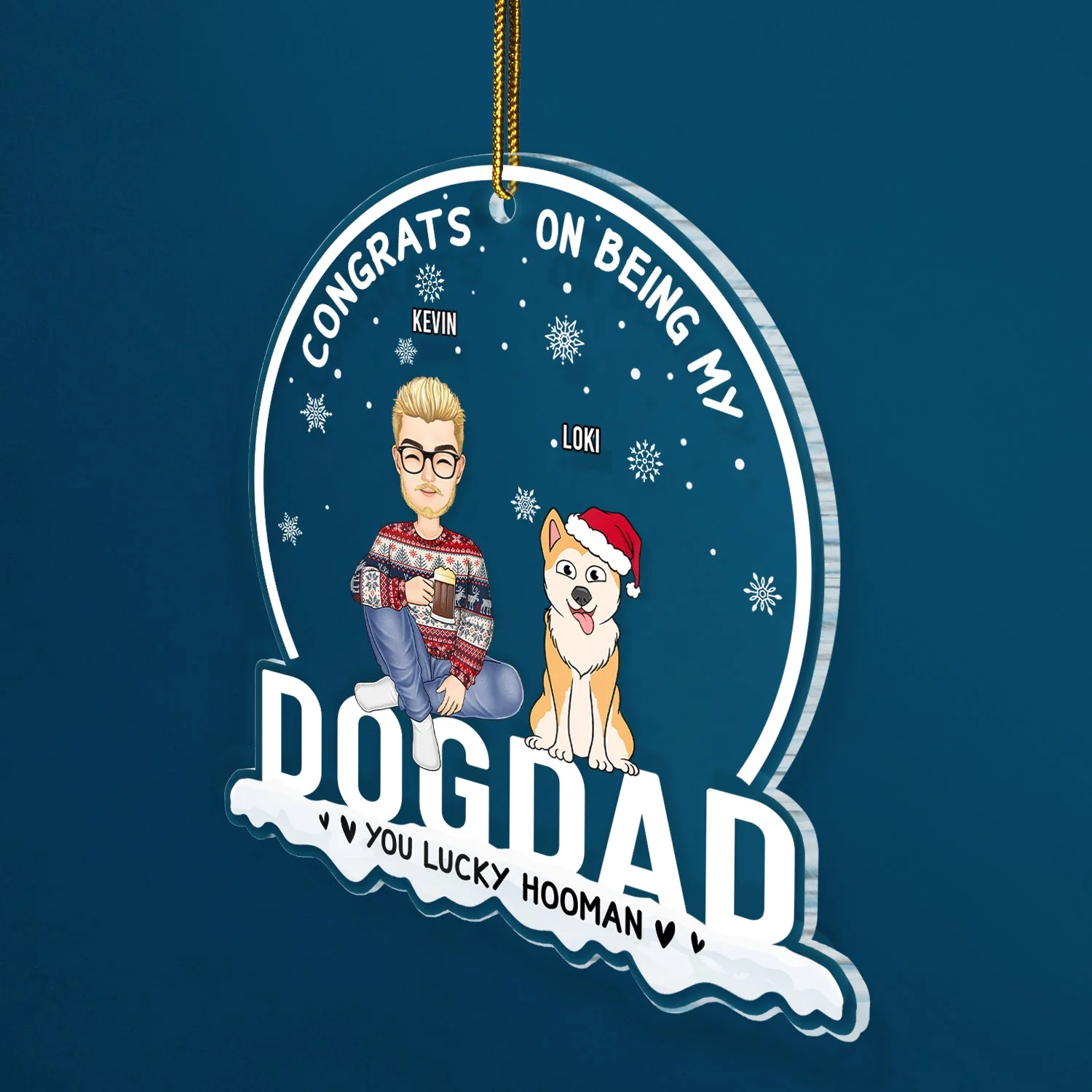 Christmas Congrats On Being Our Dog Mom Dog Dad - Gift For Dog Lovers - Personalized Custom Shaped Acrylic Ornament - Image 2