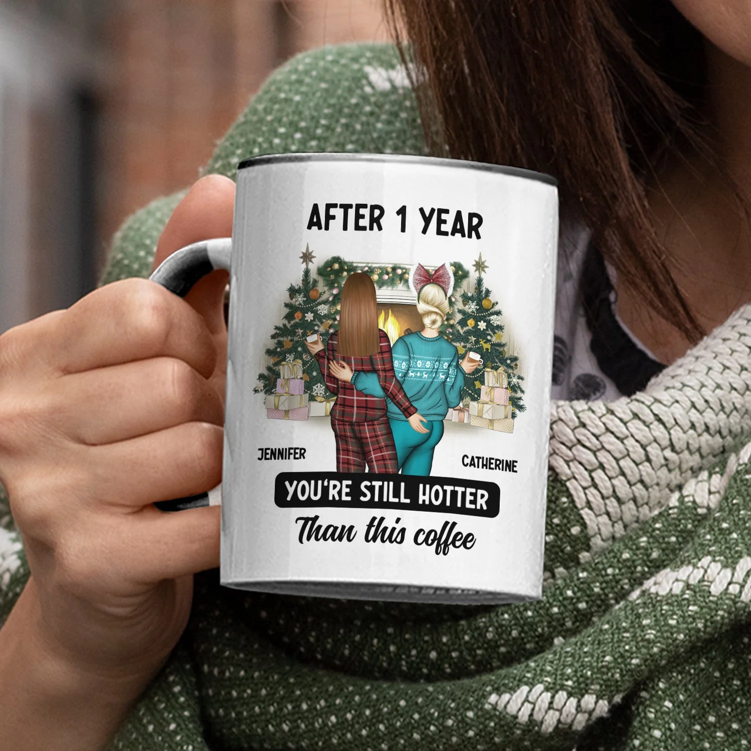 Christmas Couple After Years Hotter Than This Coffee - Gift For Couples - Personalized Accent Mug - Image 3