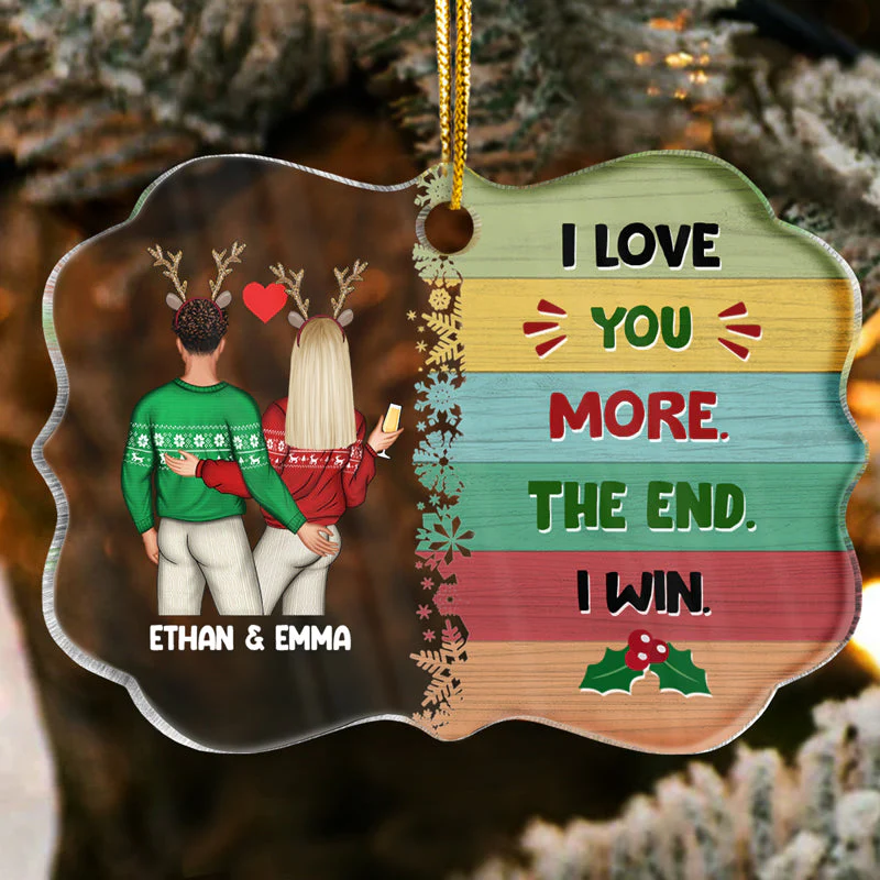 Christmas Couple I Want To Annoy For The Rest Of My Life - Personalized Custom Medallion Acrylic Ornament - Image 2