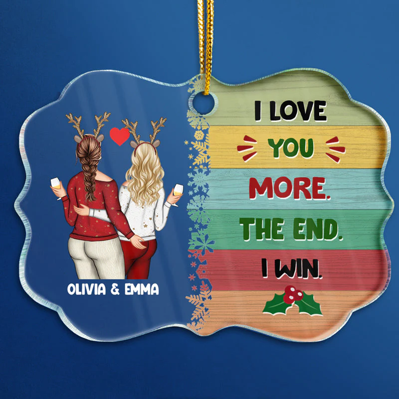 Christmas Couple I Want To Annoy For The Rest Of My Life - Personalized Custom Medallion Acrylic Ornament - Image 3