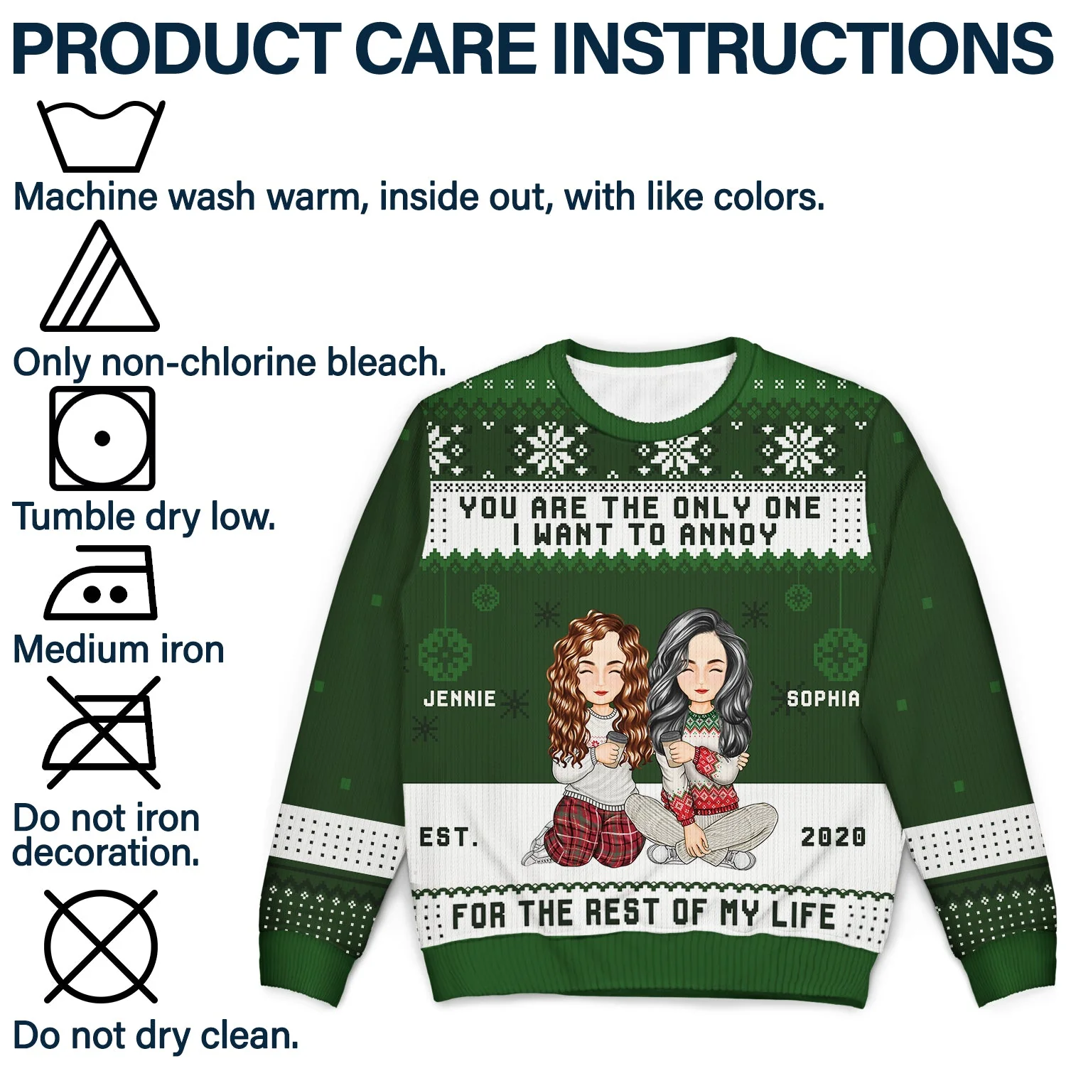 Christmas Couple Only One I Want To Annoy - Gift For Couples - Personalized Unisex Ugly Sweater - Image 7
