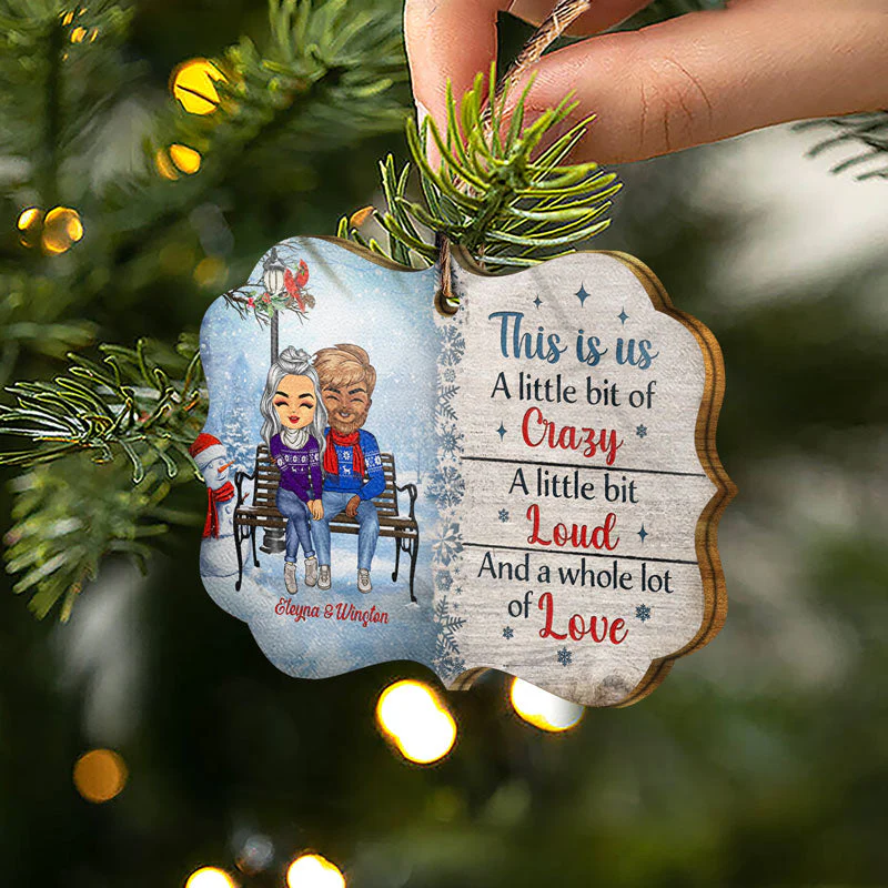 Christmas Couple The Day I Met You - Christmas Gift For Couple Husband And Wife - Personalized Wooden Ornament - Image 2