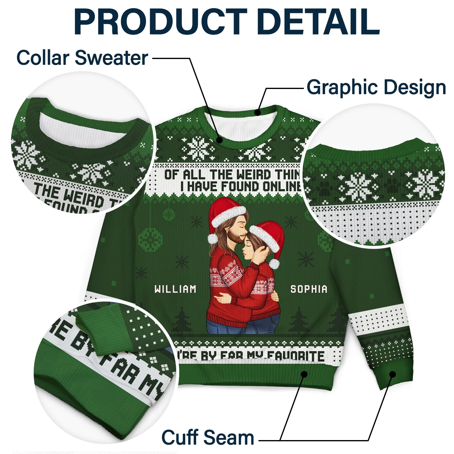 Christmas Couple You Are My Favorite By Far - Gift For Couples - Personalized Unisex Ugly Sweater - Image 6