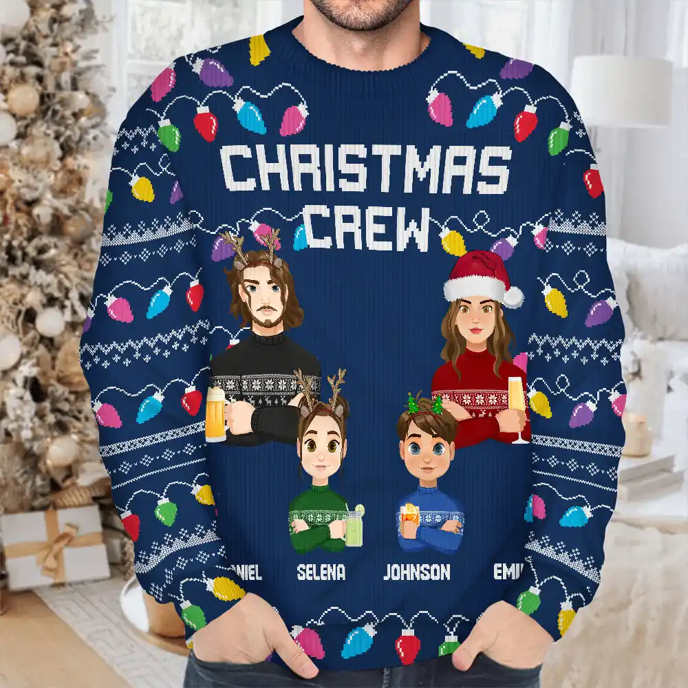 Christmas Crew Family Matching Shirt - Personalized Unisex Ugly Sweater - Image 4