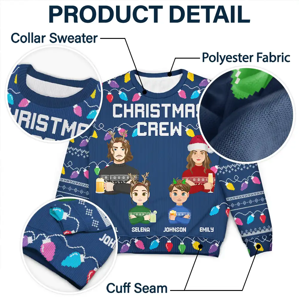 Christmas Crew Family Matching Shirt - Personalized Unisex Ugly Sweater - Image 6