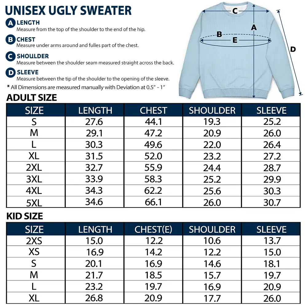 Christmas Crew Flat Art Family - Personalized Unisex Ugly Sweater - Image 2