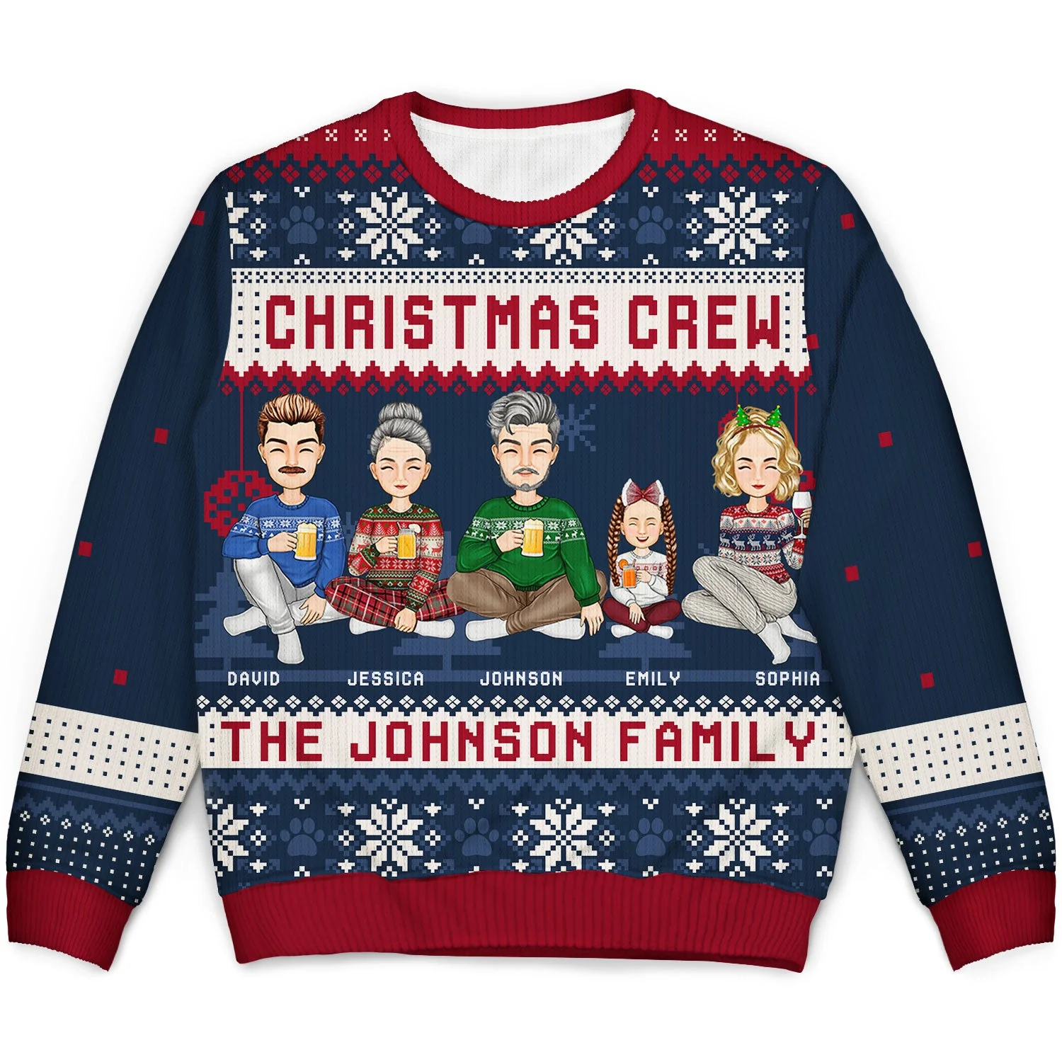Christmas Crew - Gift For Family - Personalized Unisex Ugly Sweater