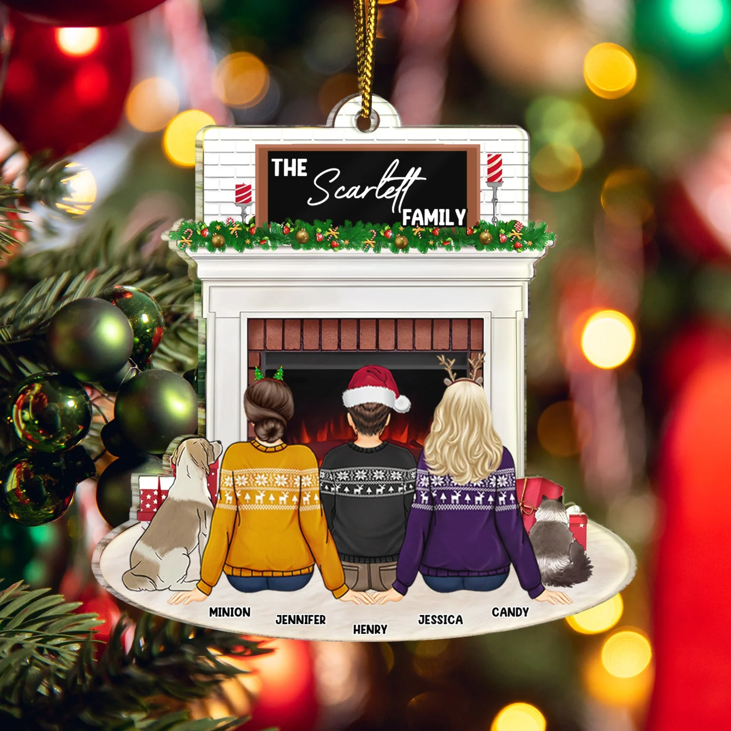 Christmas Family Backside Custom Name - Gift For Family - Personalized Cutout Acrylic Ornament - Image 5