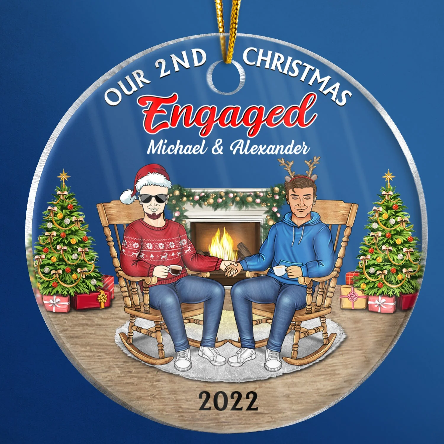 Christmas Family Couple Our First Christmas Together - Gift For Couples - Personalized Custom Circle Acrylic Ornament - Image 4