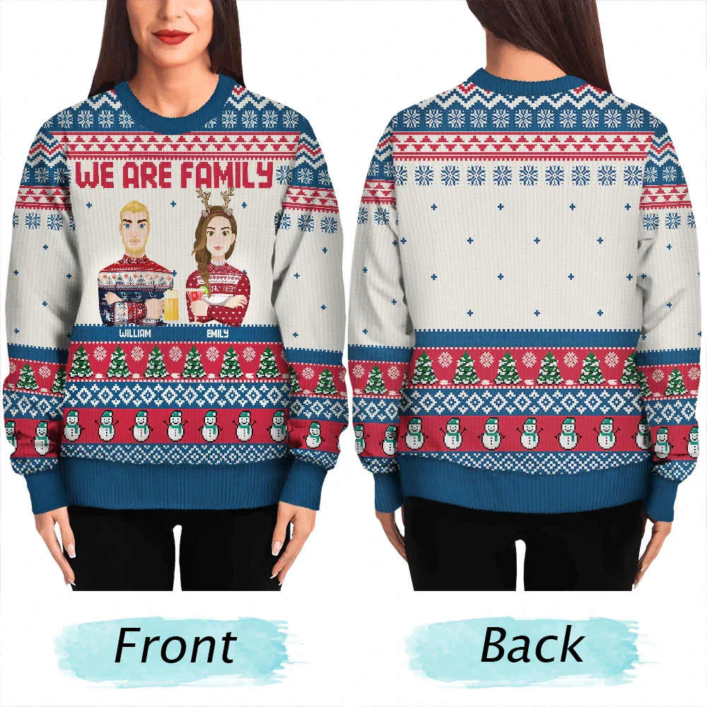 Christmas Family Crew We Are Family - Personalized Unisex Ugly Sweater - Image 5